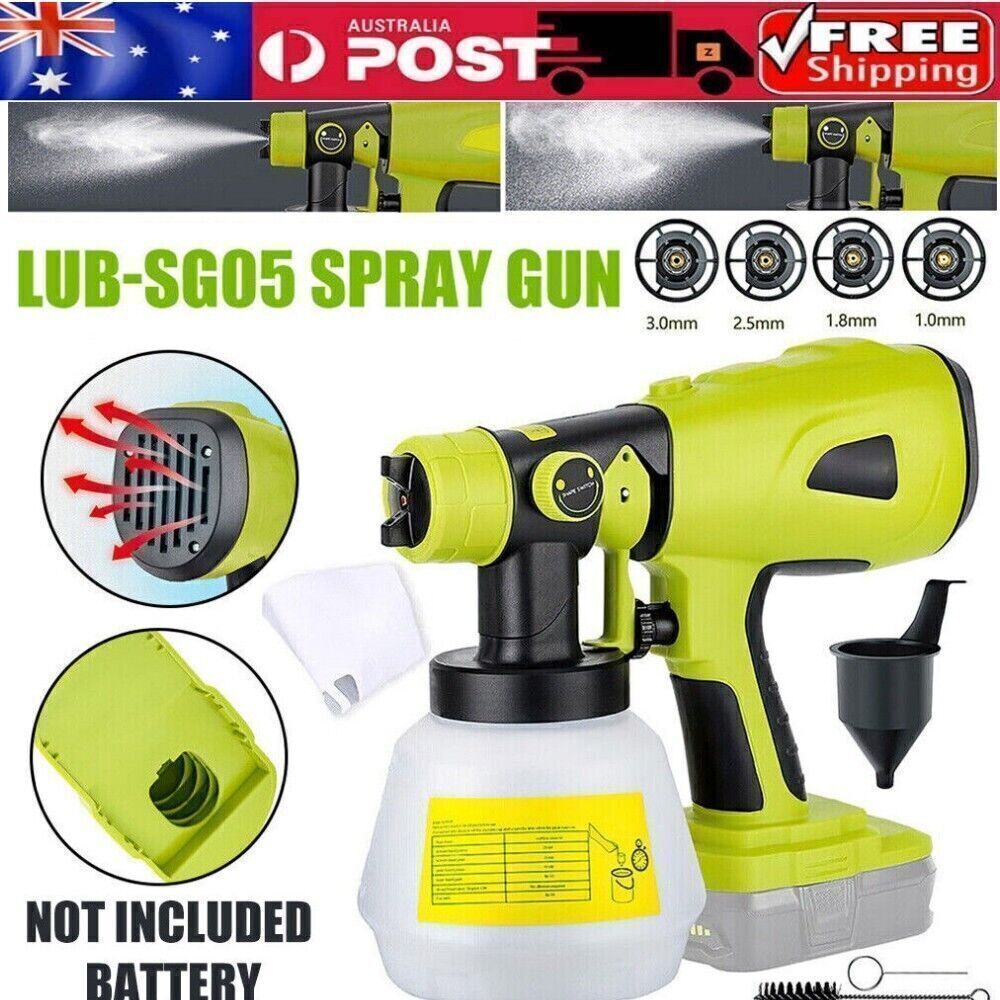 Cordless High Pressure Airless Spray Gun Paint Sprayer For Ryobi 18V 200W