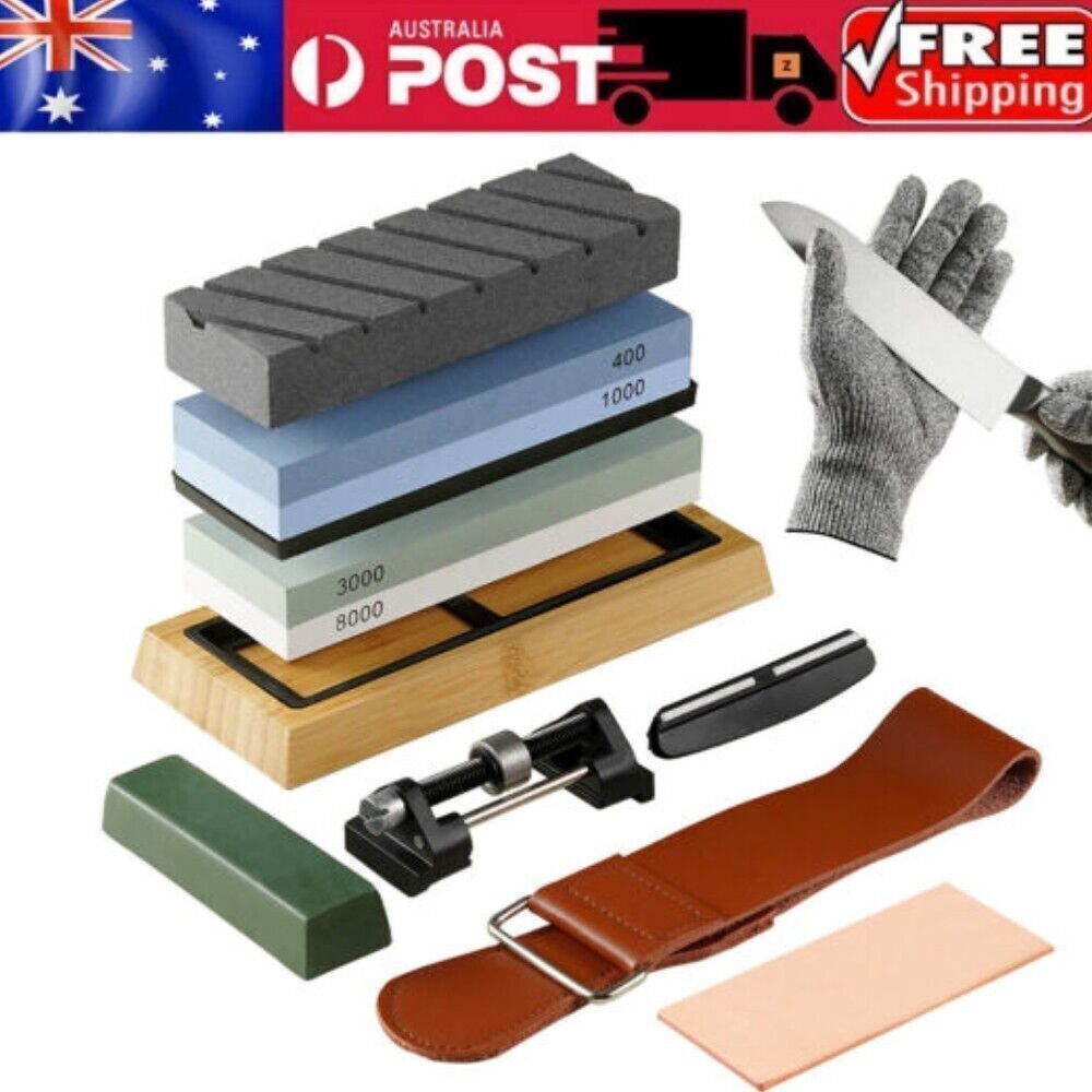 DF00A Whetstone Knife Sharpening Stone Kit 400/1000 3000/8000 Grit Set