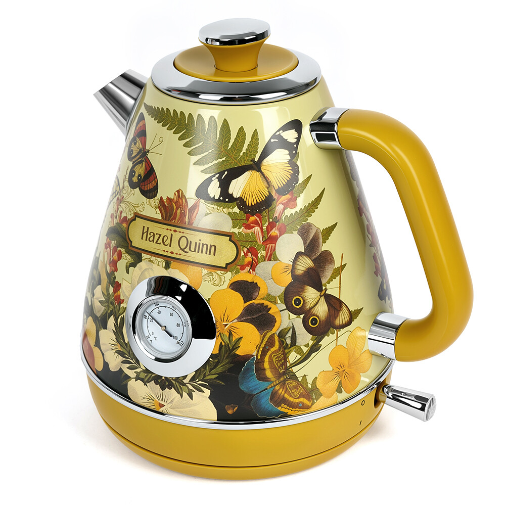 Hazel Quinn XSH002 Electric Water Kettle 1.7 Liter Yellow Stainless Steel AU