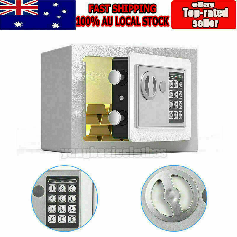 Digital Wall Safe Electronic Security Box Metal White Combination Password Lock