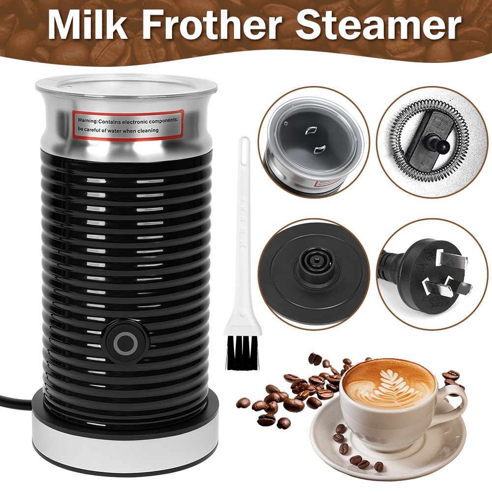 KM-A4 4 IN 1 Electric Milk Frother Steamer 125ML Black Stainless Steel 550 W