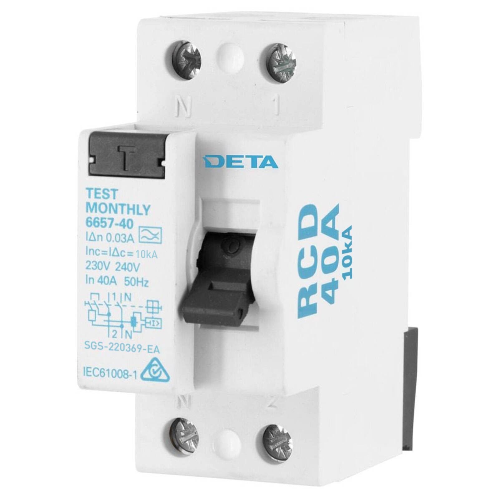 DETA 40A Residual Current Operated Circuit Breaker Without Integral Overcurrent
