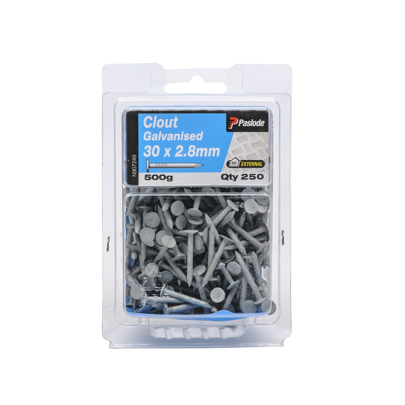 Paslode 30 x 2.8mm 500g Galvanised Clouts - 250 pieces
