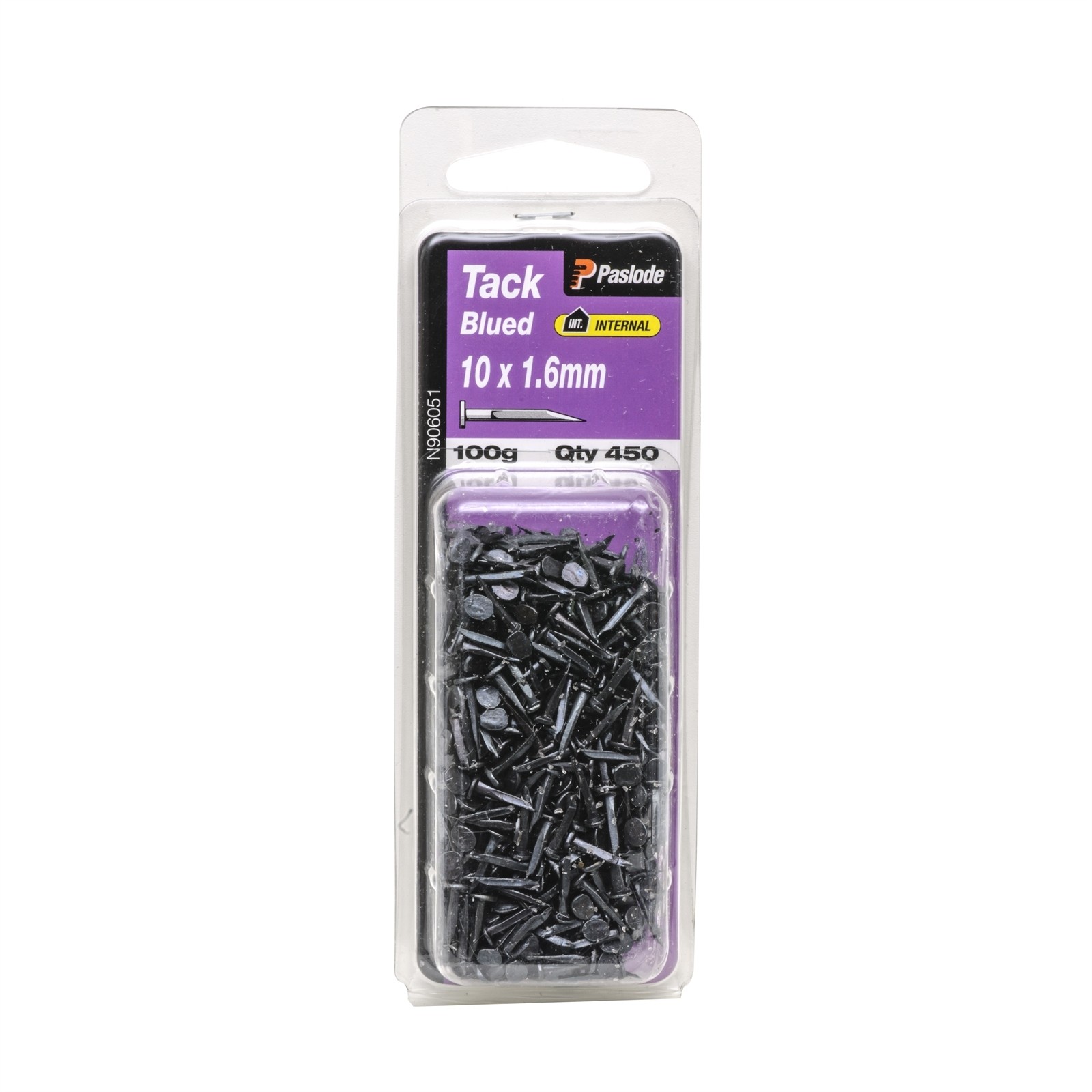 Paslode 10 x 1.6mm 100g Blued Tack Nail - 450 pieces