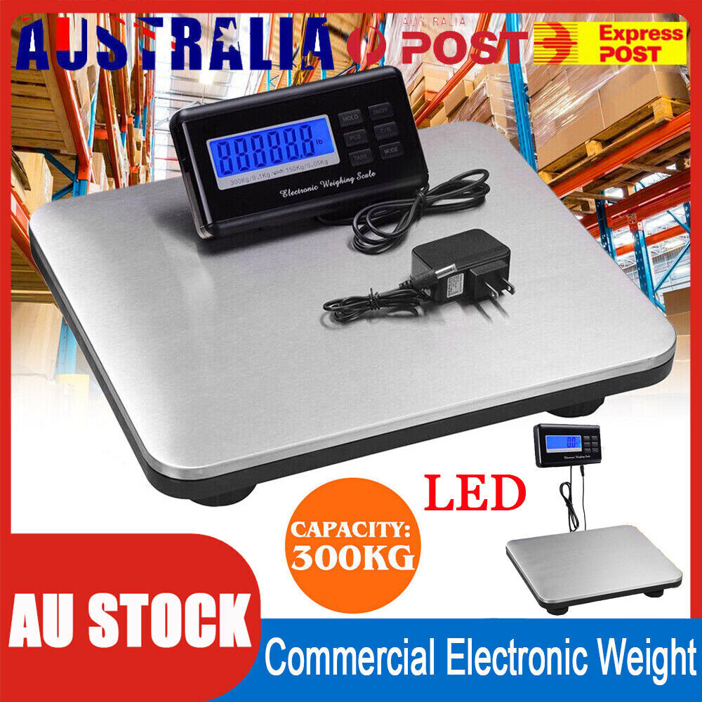 300kg Heavy Duty Stainless Steel LCD Platform Weighing Scale Shipping Postal