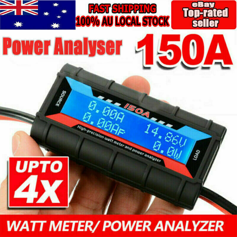 150A Digital LCD Watt Meter Power Analyser Solar Caravan Tool AU Industrial