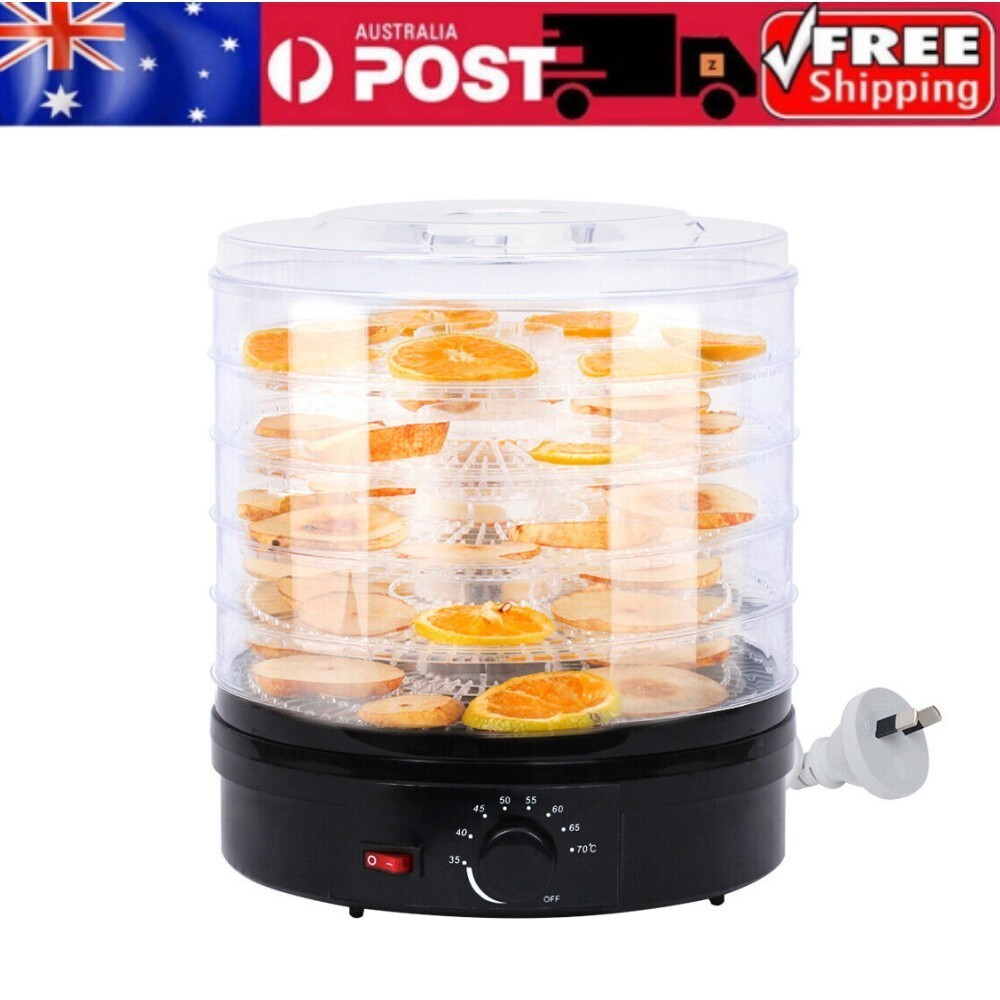 5-Tray Electric Food Dehydrator Commercial Fruit Jerky Beef Meat Dryer 350W