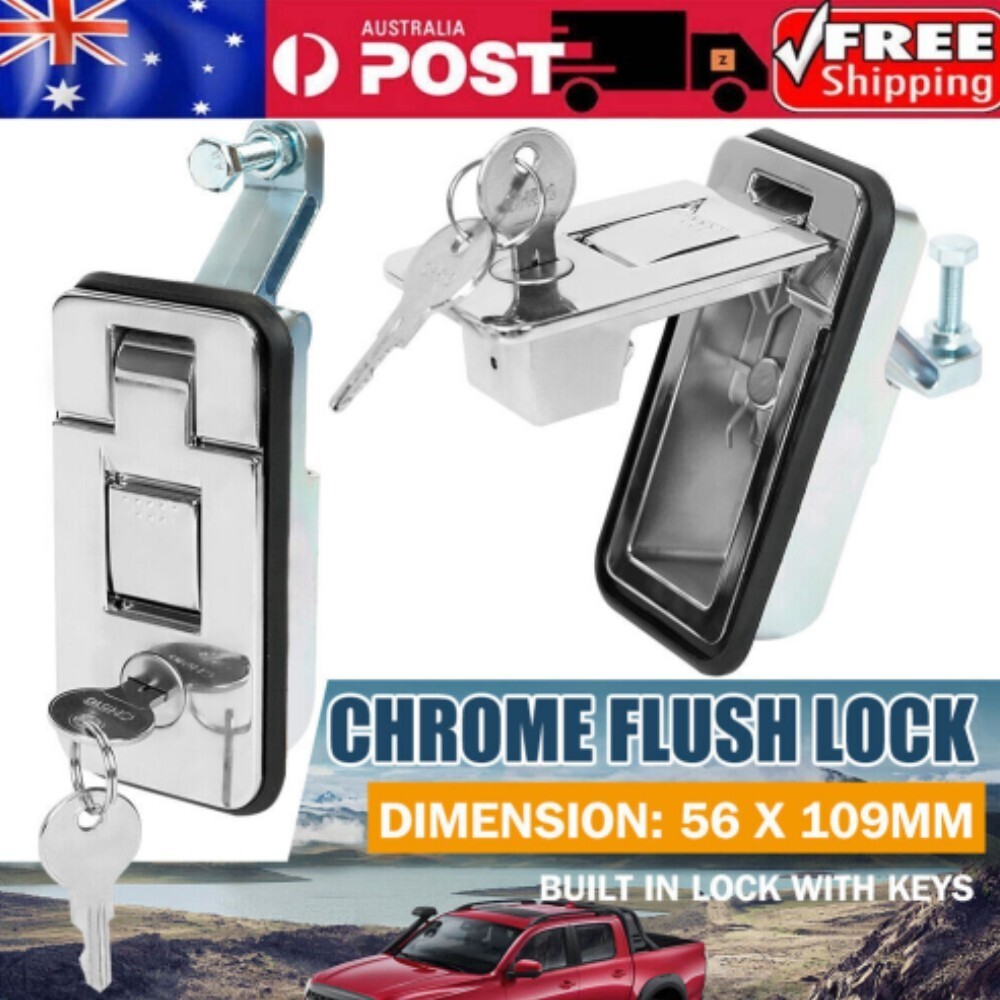 2X Large Chrome Compression Lock Push Latch Tool Box Canopy RV Trailer Parts