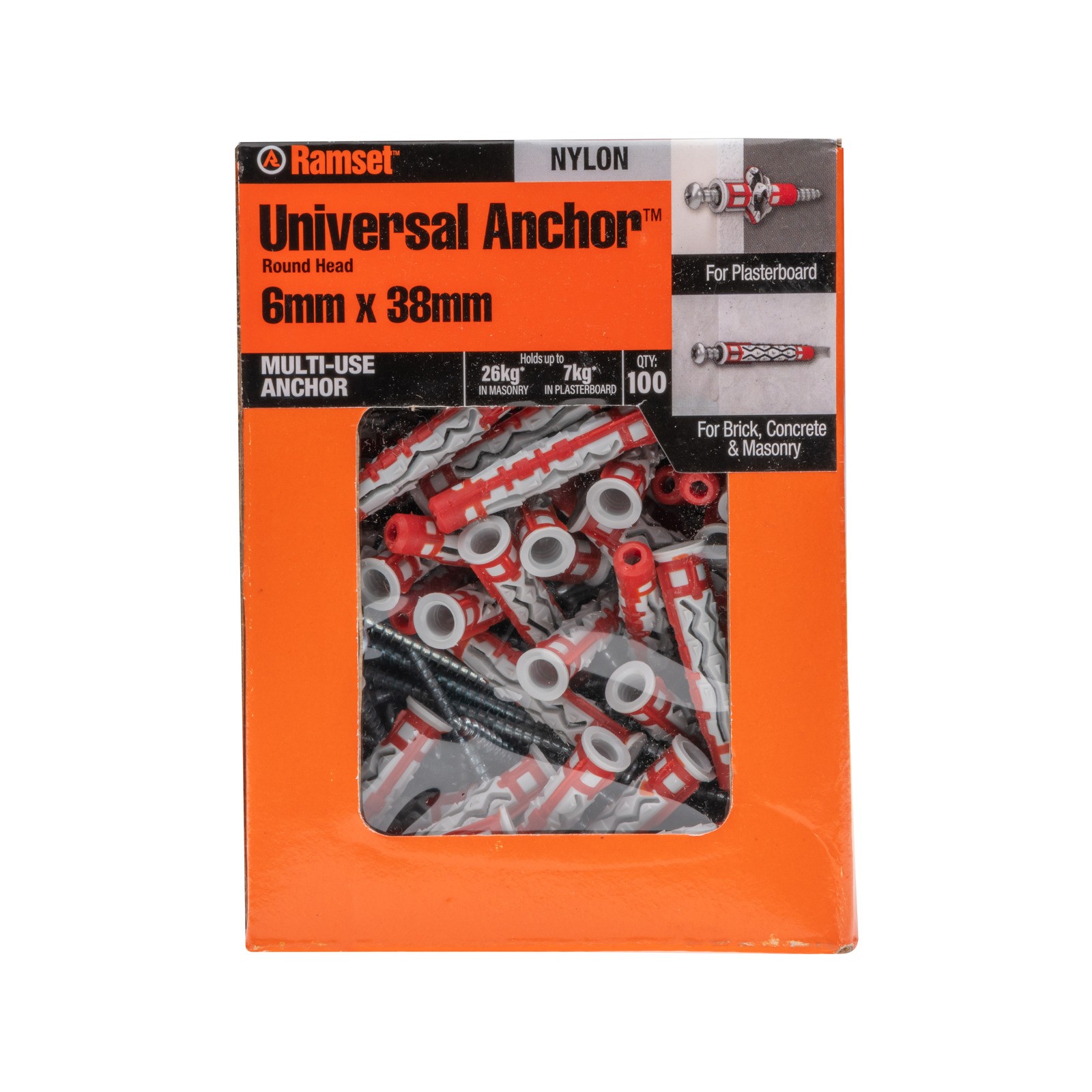 Ramset 6 x 38mm Universal Anchor - 100 pieces