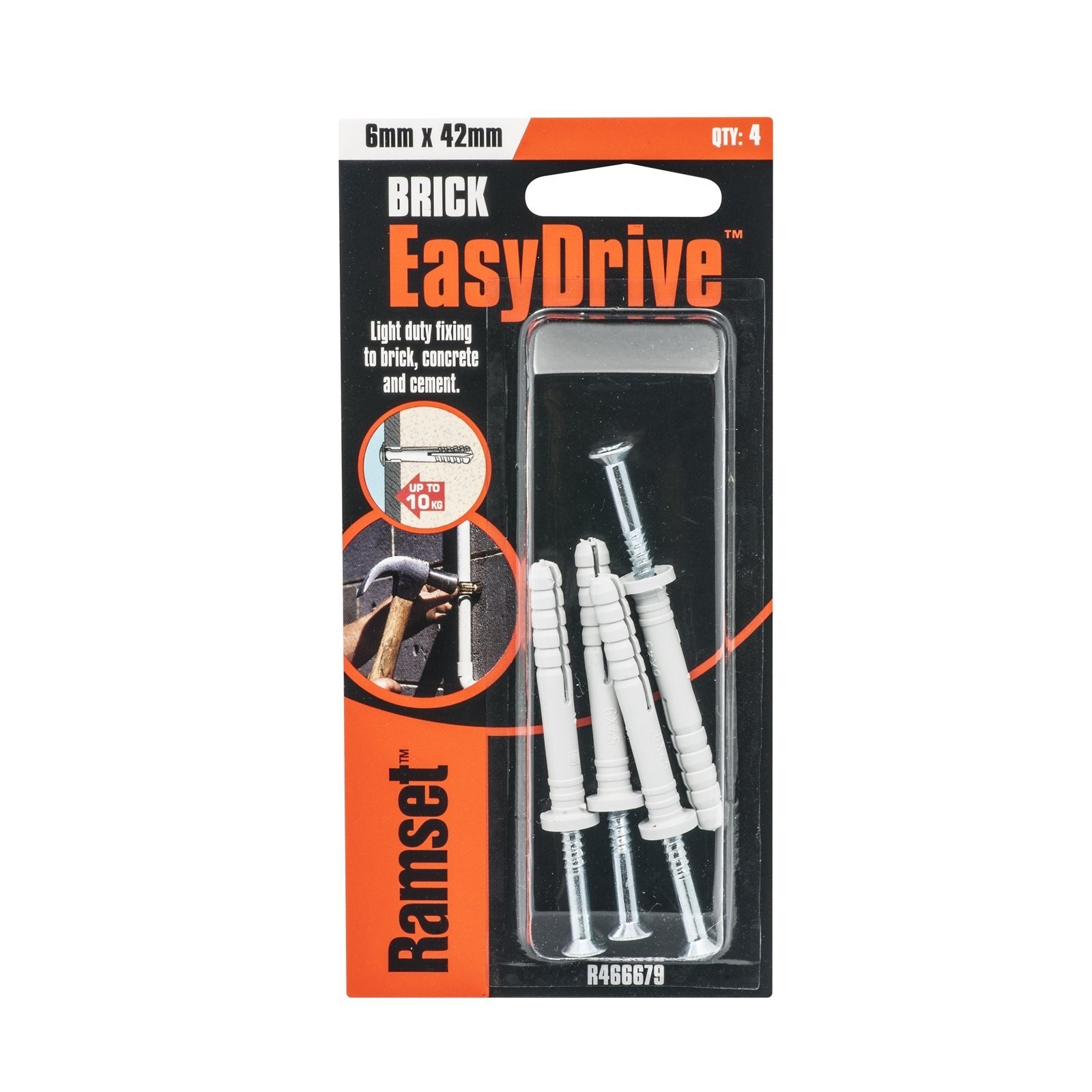 Ramset 6 x 42mm EasyDrive Masonry Anchor - 4 pieces