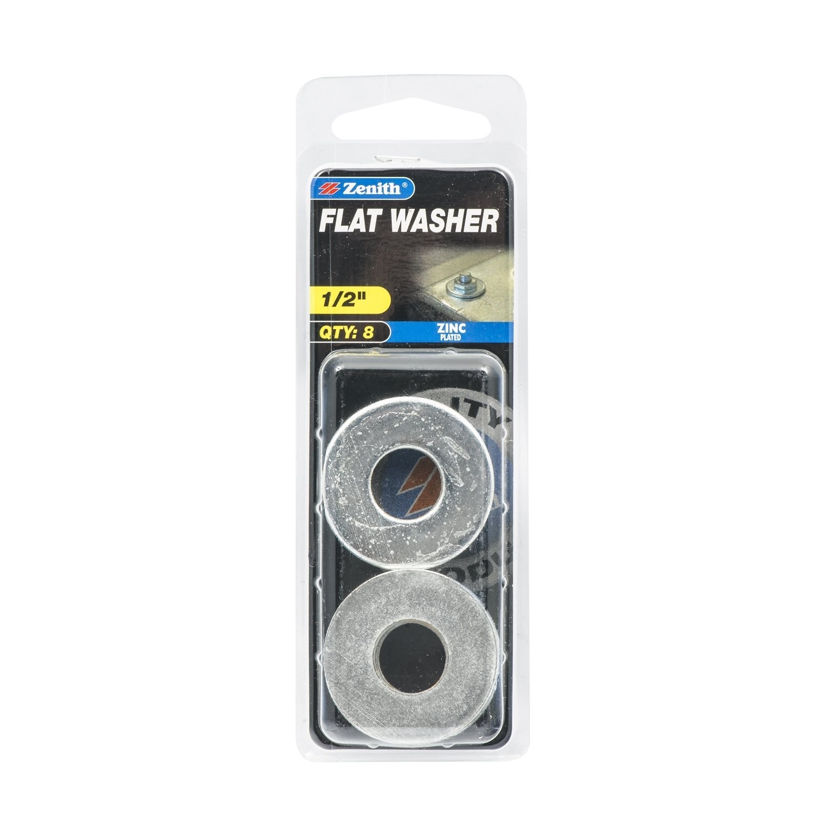 Zenith 1/2" Zinc Plated Flat Washers 2 pcs