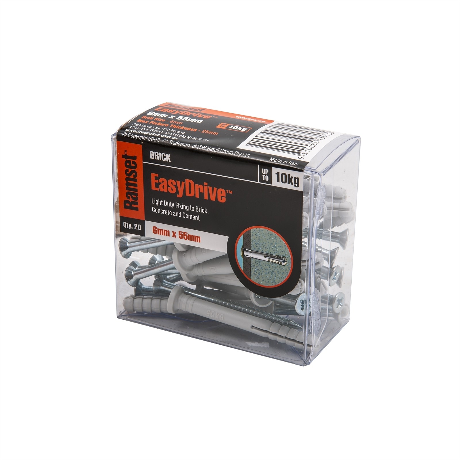 Ramset 6 x 55mm EasyDrive Anchor - 20 pieces