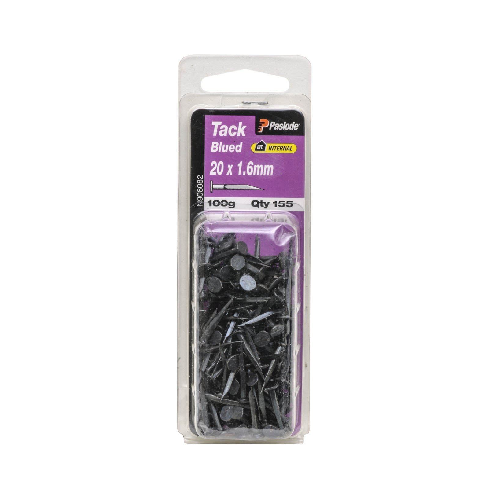 Paslode 20 x 1.6mm 100g Blued Tack Nail - 155 pieces