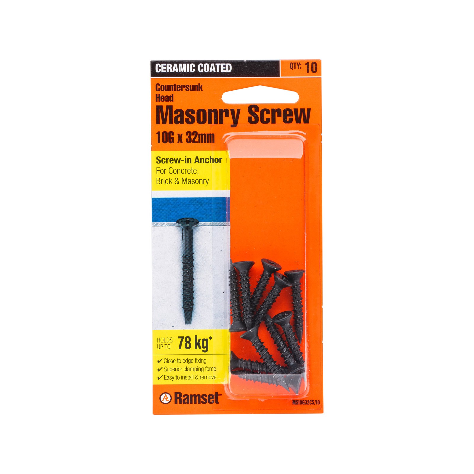Ramset 10g x 32mm Black Ankascrew 2 pcs