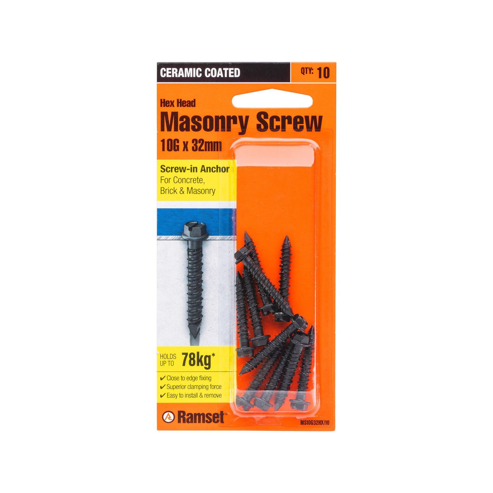 Ramset 10g x 32mm Black Ankascrew 2 pcs