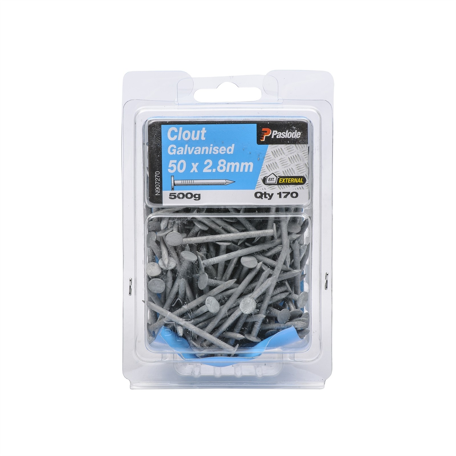 Paslode 50 x 2.8mm 500g Galvanised Clouts - 170 pieces