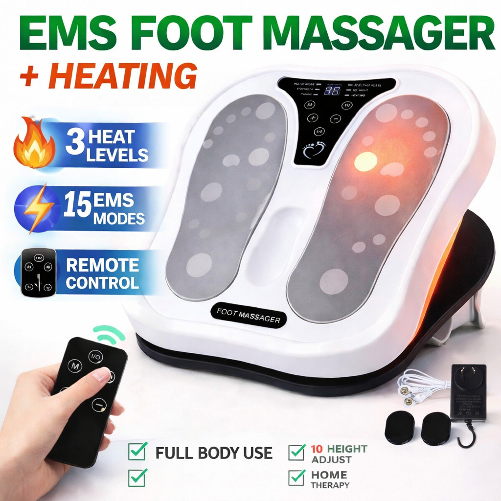 EMS Electric Foot Massager Machine Blood Circulation Leg Therapy Remote Control