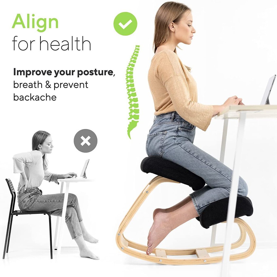 Ergonomic Black Kneeling Chair Stretch Knee Home Office Yoga Medical Seat