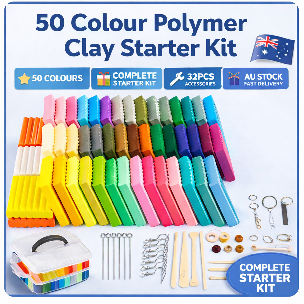 83PCS 50 Color Polymer Clay Starter Kit DIY Modeling Multicoloured Accessories