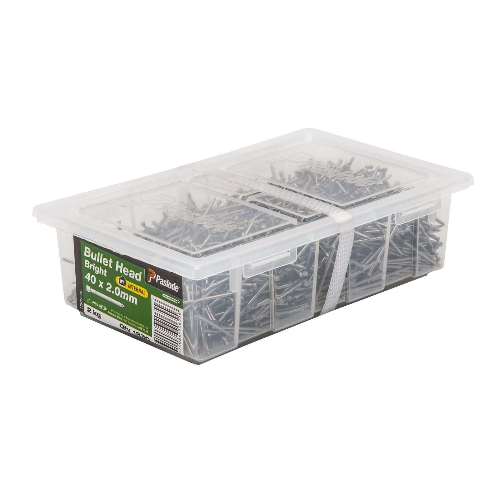 Paslode 40 x 2mm 2kg Bright Bullet Head Nail - 1830 pieces