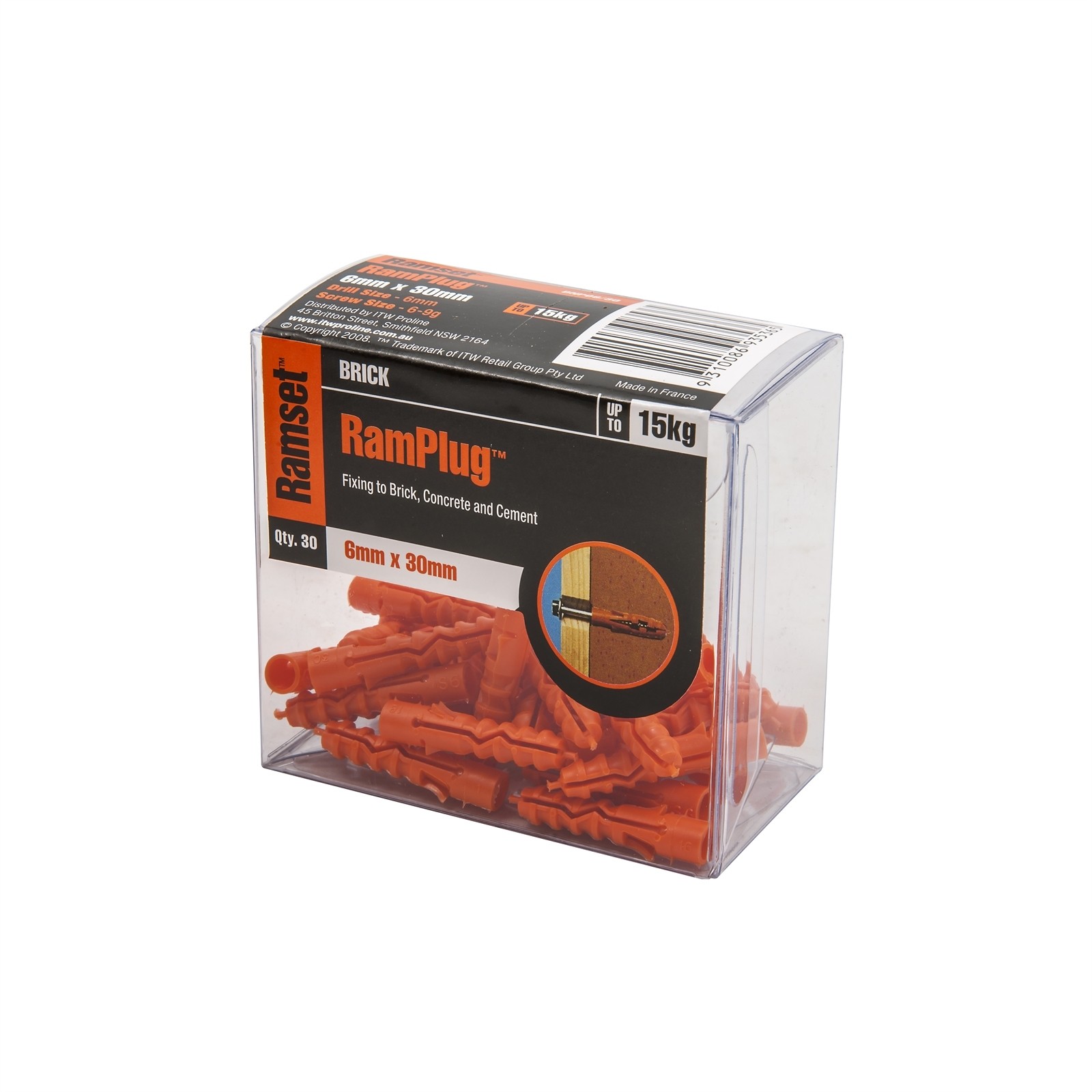 Ramset 6 x 30mm Anchor RamPlug - 30 pieces