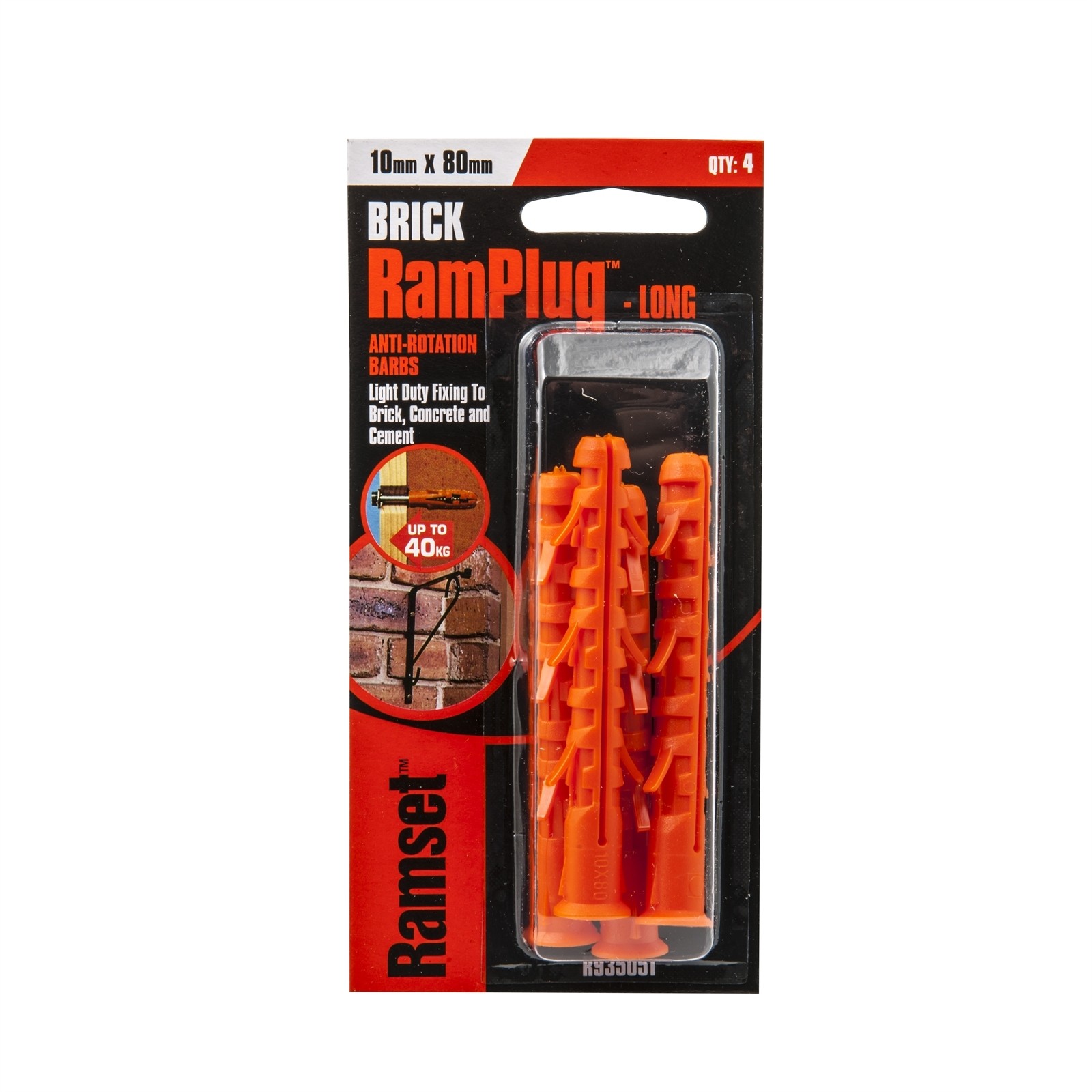 Ramset 10 x 80mm Long Anchor RamPlug - 4 pieces
