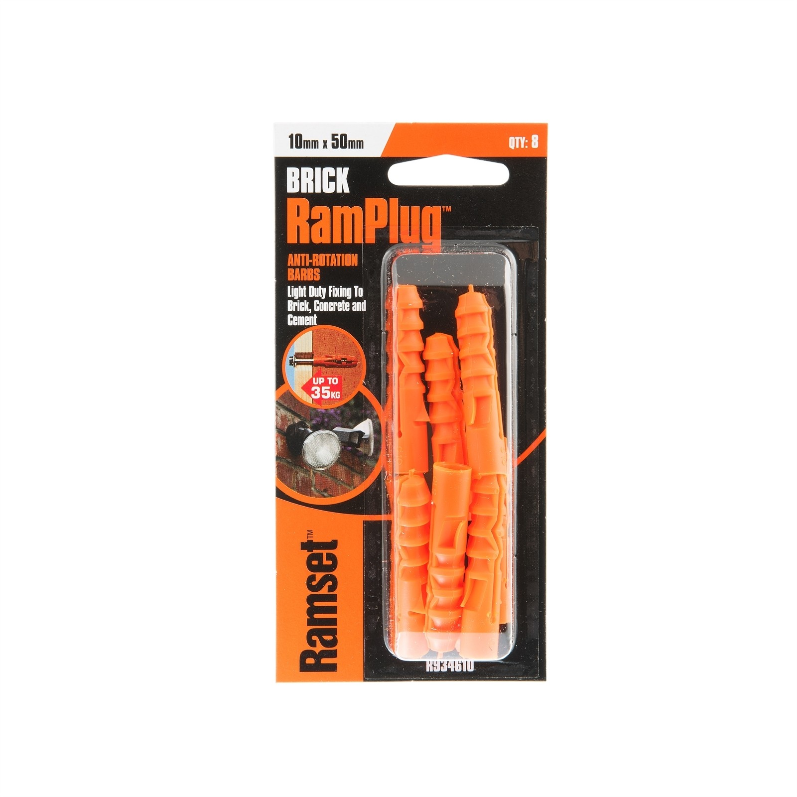 Ramset 10 x 50mm Ramplug Carded Pack of 8
