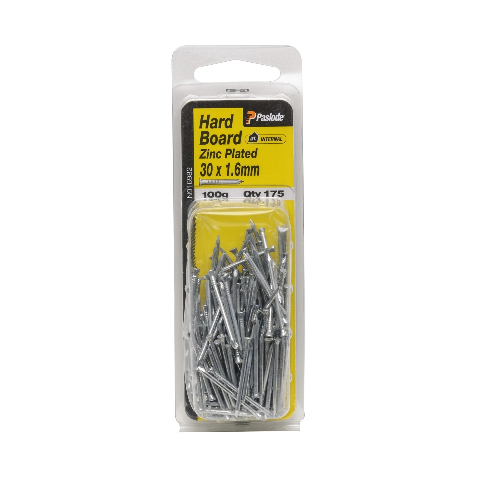 Paslode 30 x 1.6mm 100g Zinc Plated Hard Board Nail - 175 pieces