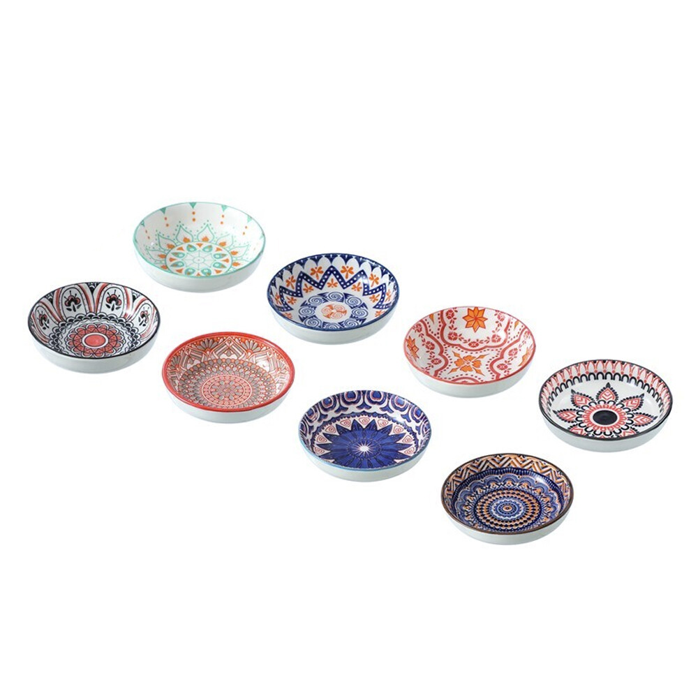 8 Lemon & Lime Moroccan Deco 10cm Ceramic Pinch Bowls Sauce Container