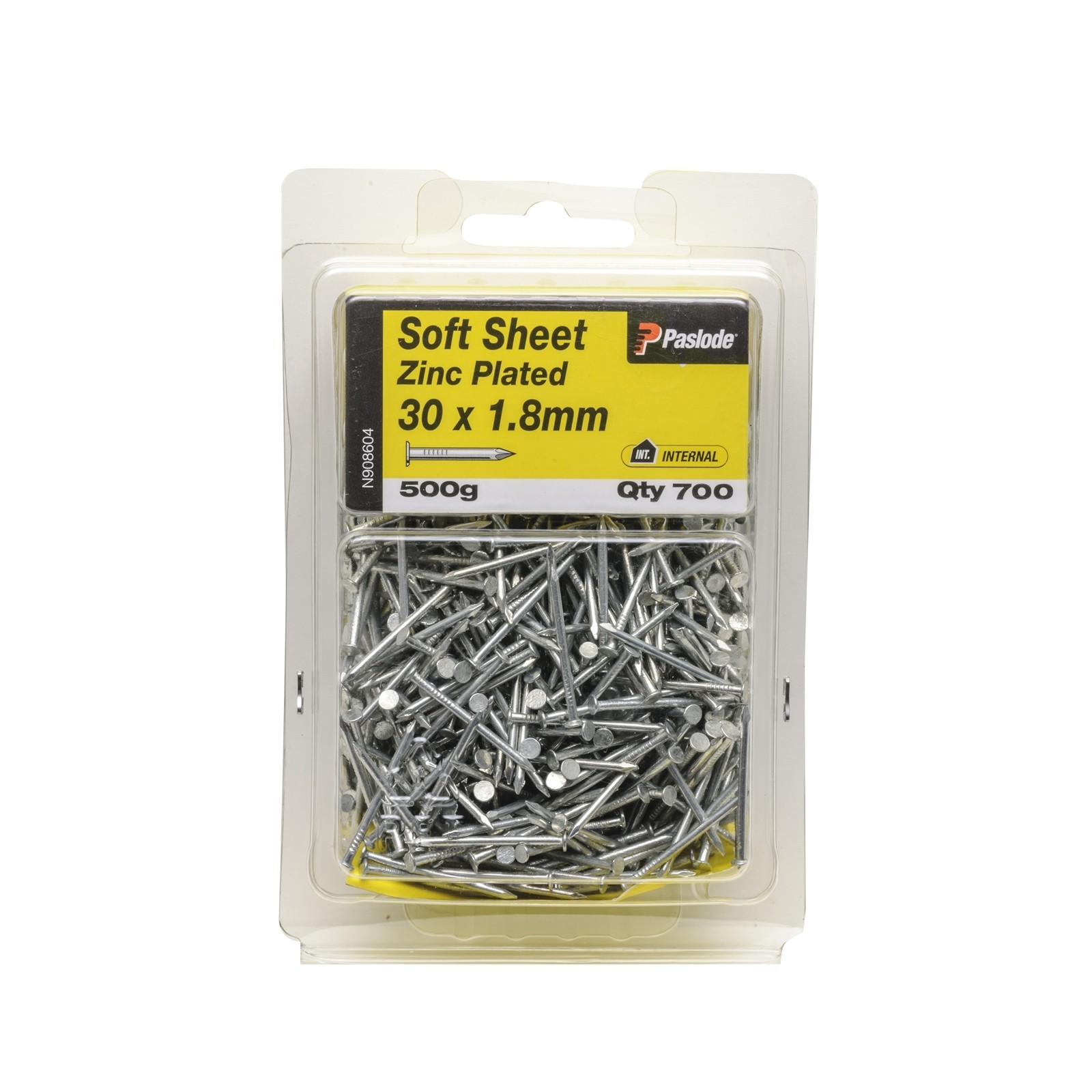 Paslode 30 x 1.8mm 500g Zinc Plated Soft Sheet Nail - 700 pieces