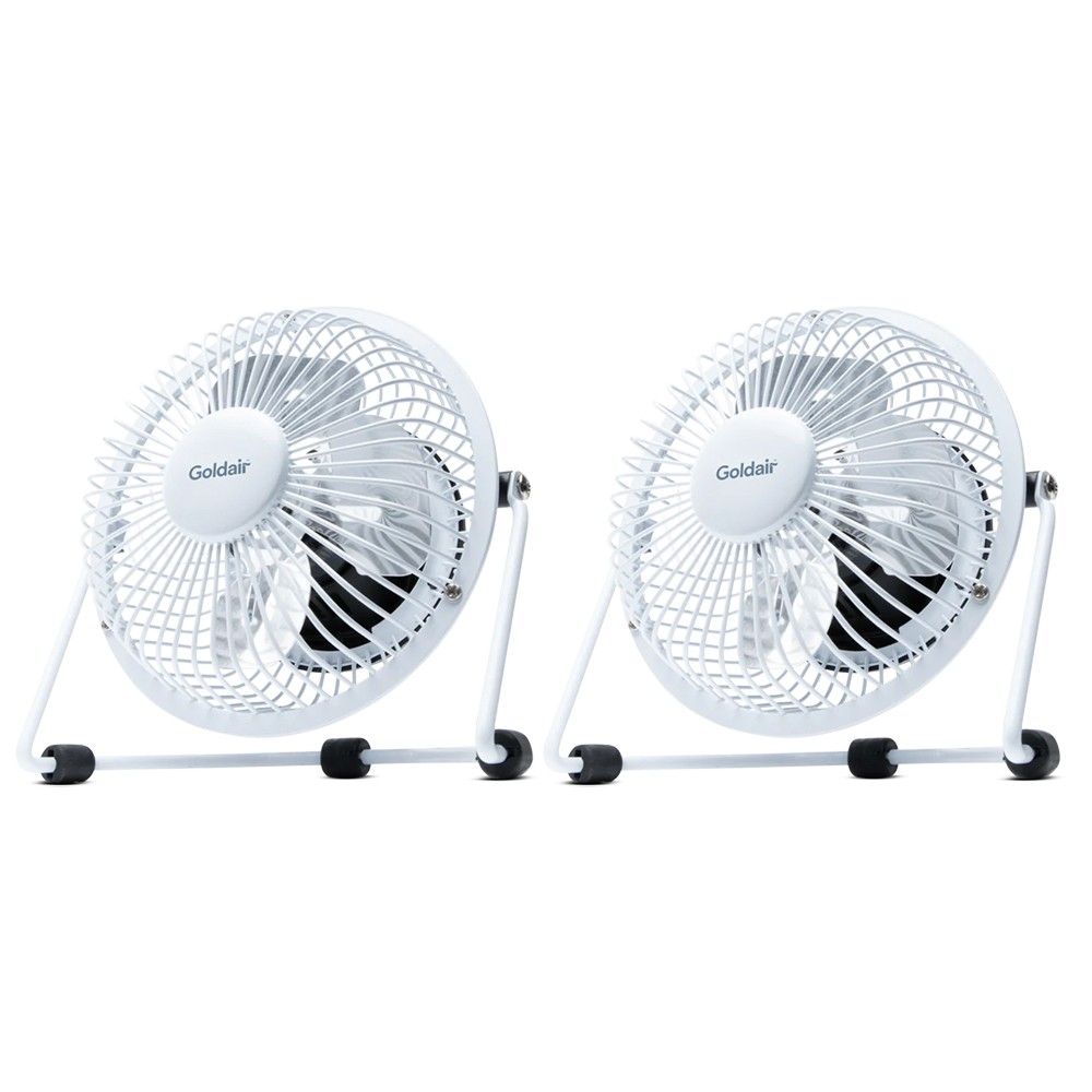2PK Goldair Select GSDF15 10cm USB Portable Cooling Desk/Table Fan White