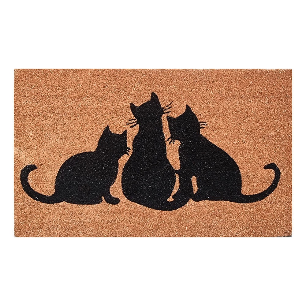 Solemate 23-8104 PVC Backed Coconut Coir Cats Design 45x75cm Outdoor Mat