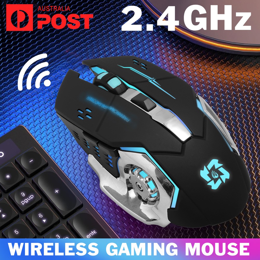 T2 Wireless Gaming Mouse Ergonomic Optical RGB Backlit Rechargeable 3600 DPI