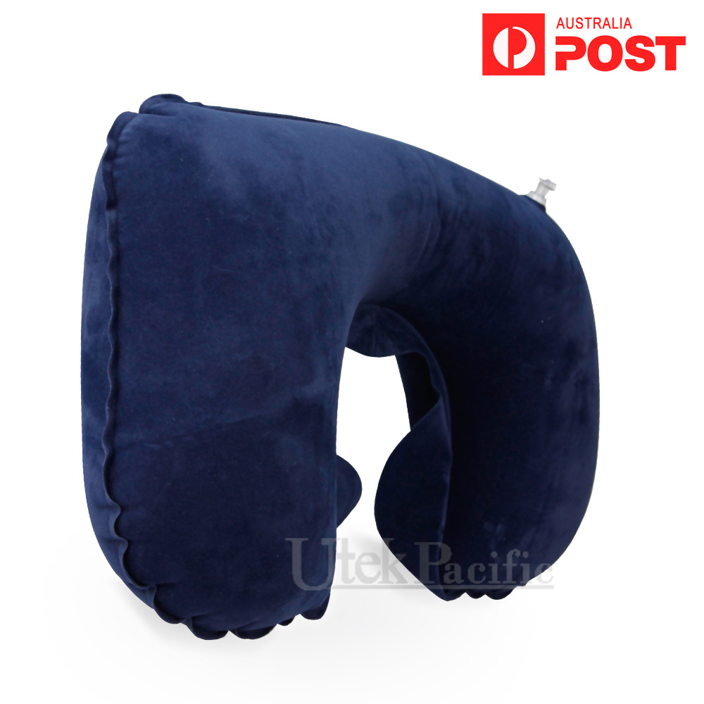 Portable Inflatable U Shaped Travel Neck Pillow Car Flight Head Rest Cushion