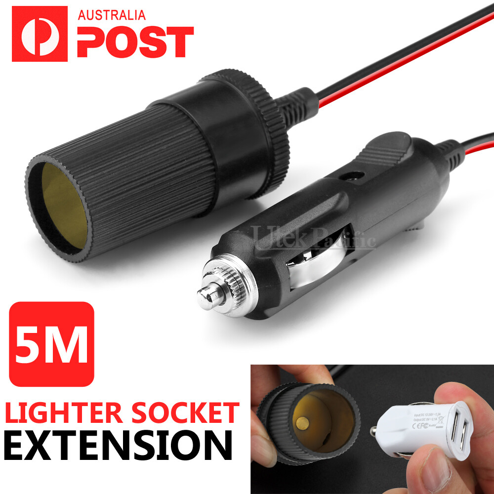 5m Car Cigarette Cigar Lighter Adapter Extension Cable Socket Charger Lead 12V