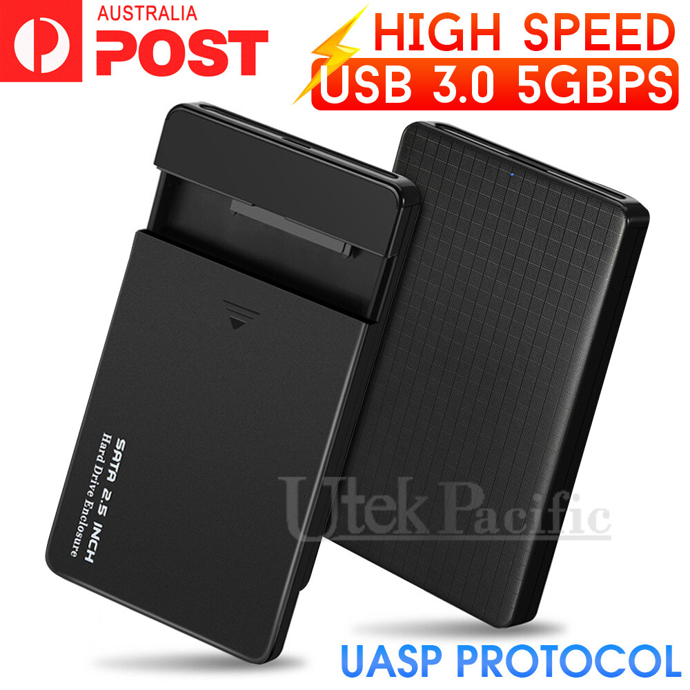 USB 3.0 5Gbps Portable External HDD Case Slim SATA Storage 2.5 AU
