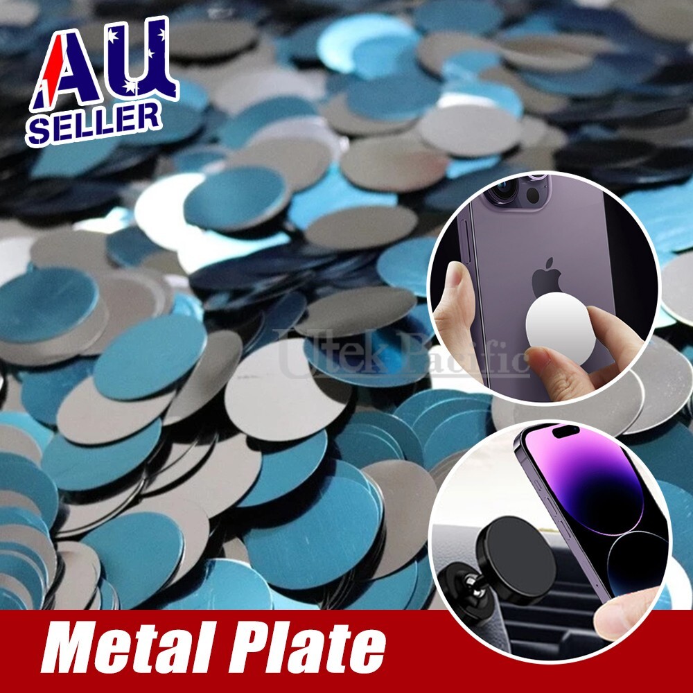 Universal Round Silver Metal Plate For Magnet Car Mount Phone GPS Holder AU