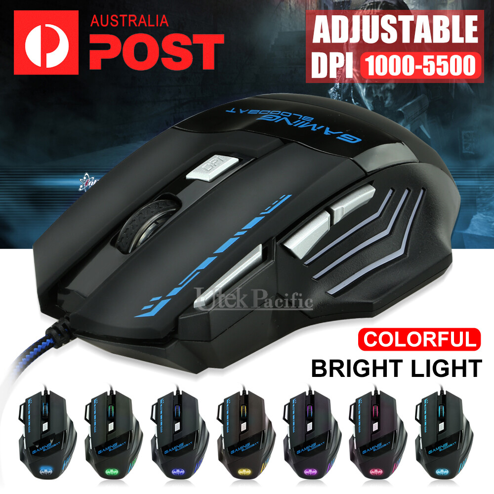 RGM-179 Gaming Mouse USB Wired Optical 7 Button 5500DPI Adjustable DPI LED