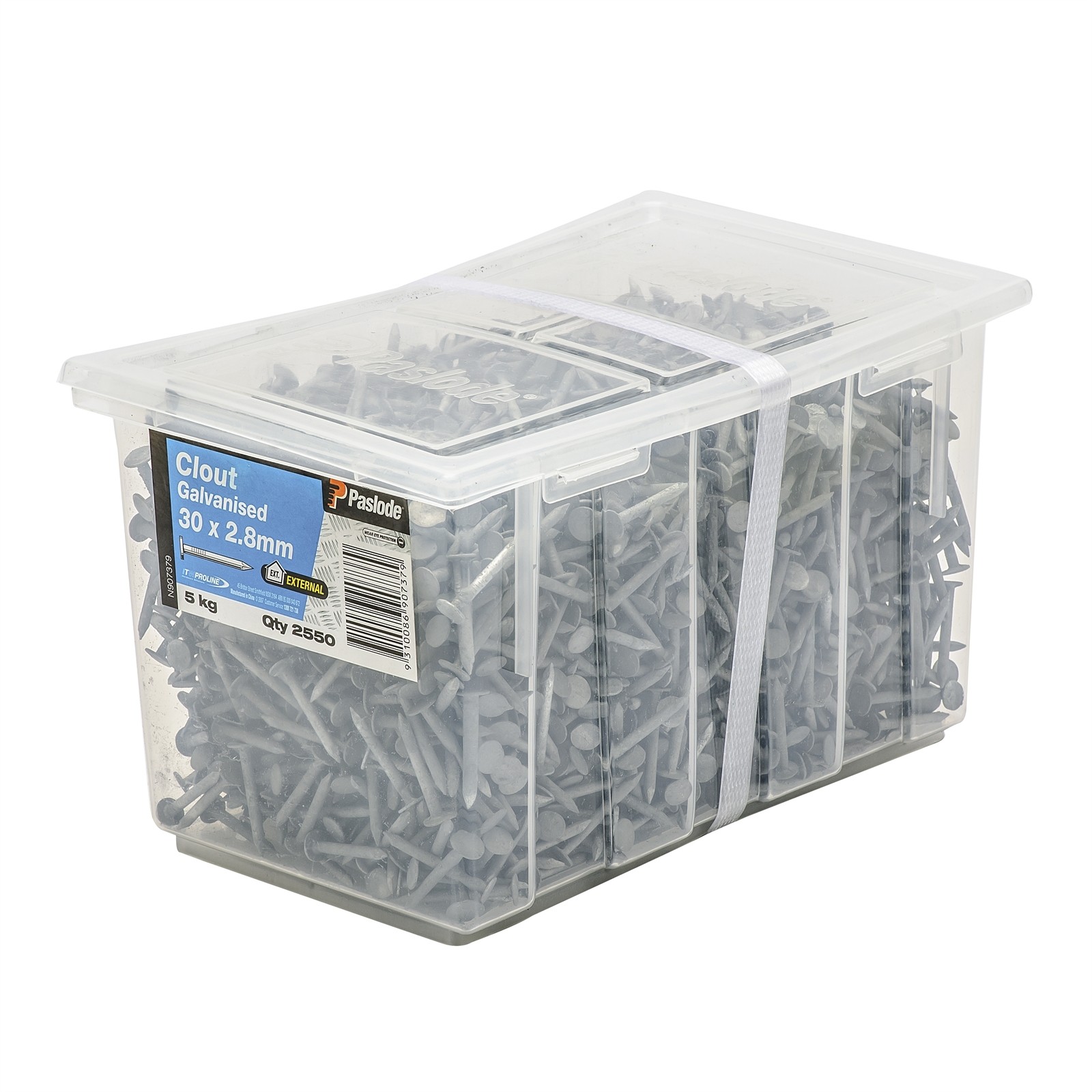 Paslode 30 x 2.8mm 5kg Galvanised Clouts - 2550 pieces