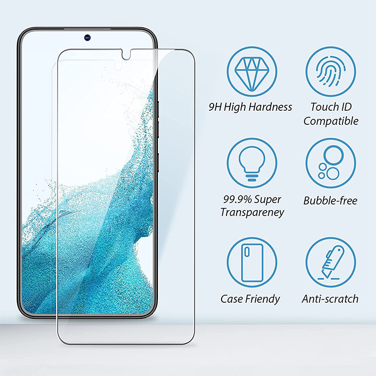 Nuglas Screen Protector Full Cover Premium Tempered Glass 9H For Galaxy S22 5G