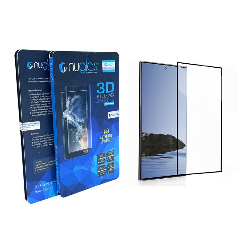 Nuglas Samsung S24 Ultra Full Cover Black Tempered Glass Screen Protector