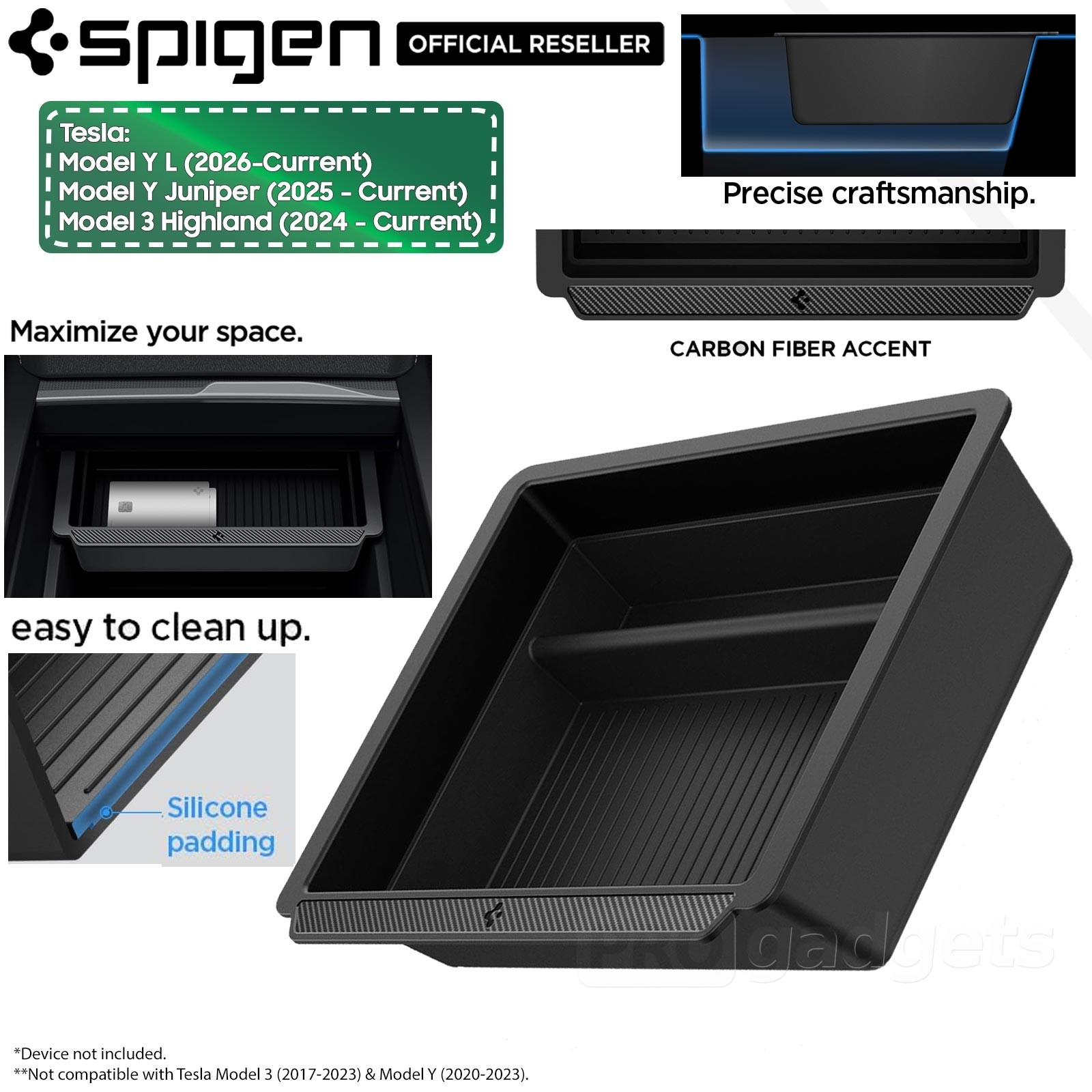 SPIGEN Centre Console Organizer Tray TO220SH Sliding Tesla Model 3 Highland