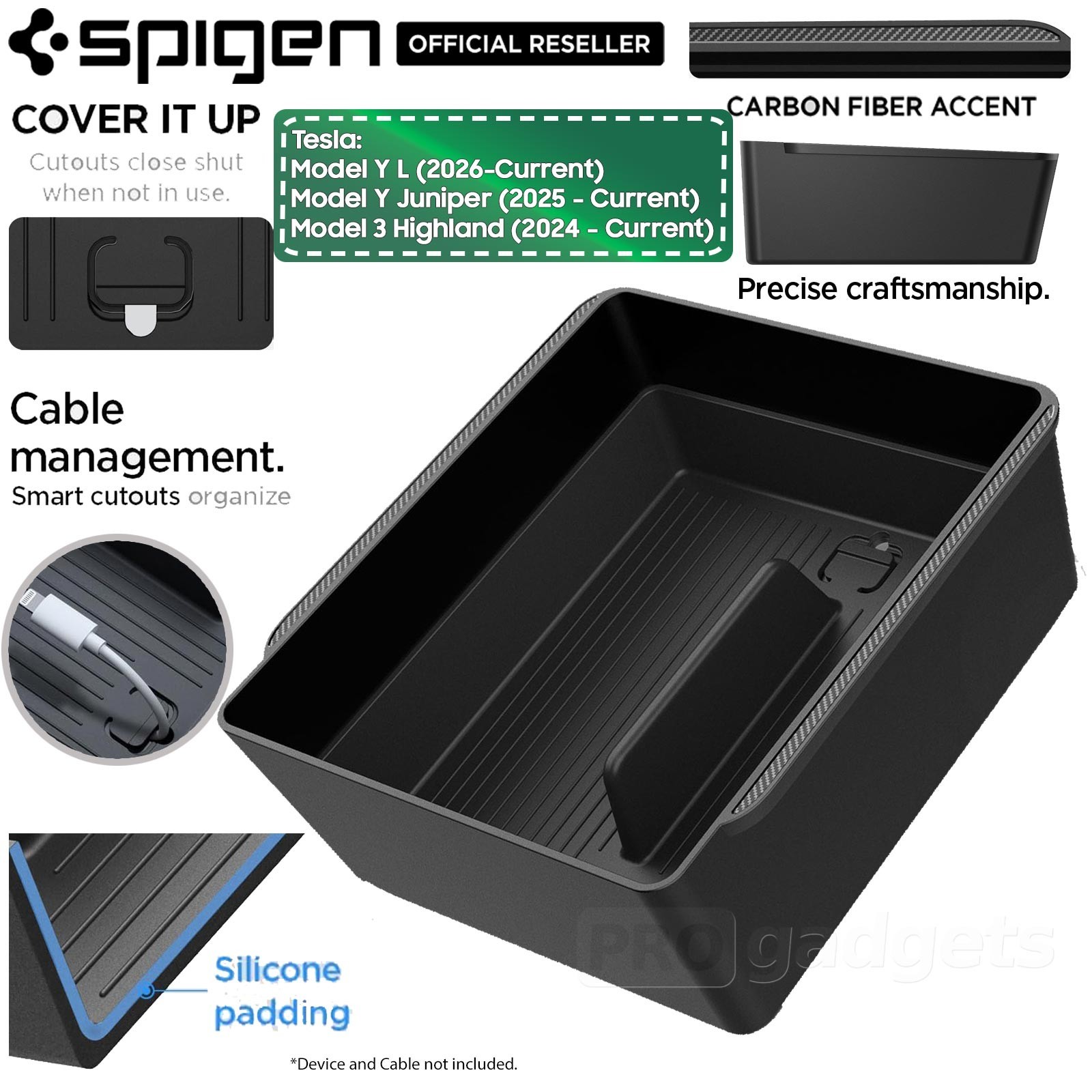 SPIGEN Tesla Model 3 Highland/ Y Juniper/ Y L 2026 Armrest Console Tray