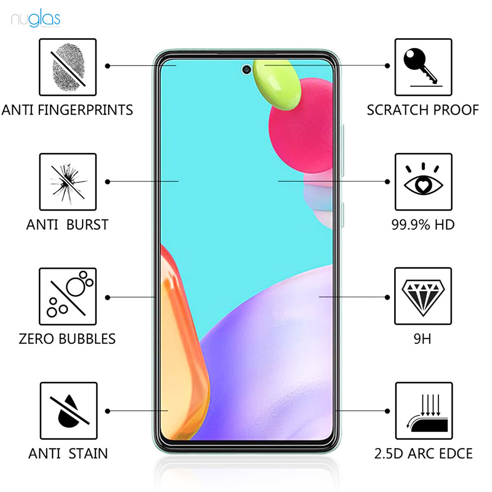 Nuglas Screen Protector Clear Flat Tempered Glass For Samsung A52/A52 5G