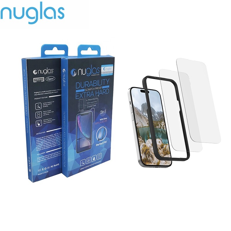 2x Nuglas Tempered Glass Screen Protector for IPhone 14 Pro Max with Applicator