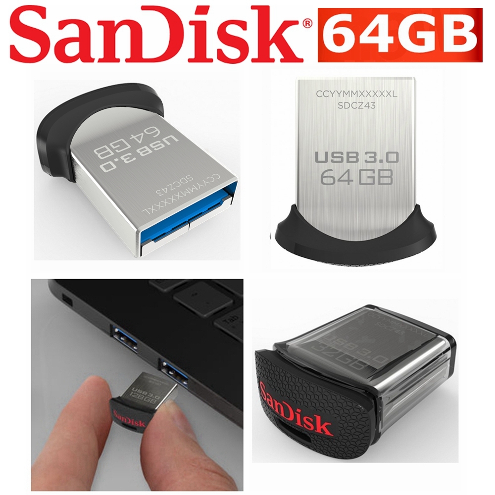SanDisk Ultra Fit 64GB SDCZ430-064G USB 3.1 Mini Flash Drive Memory Stick