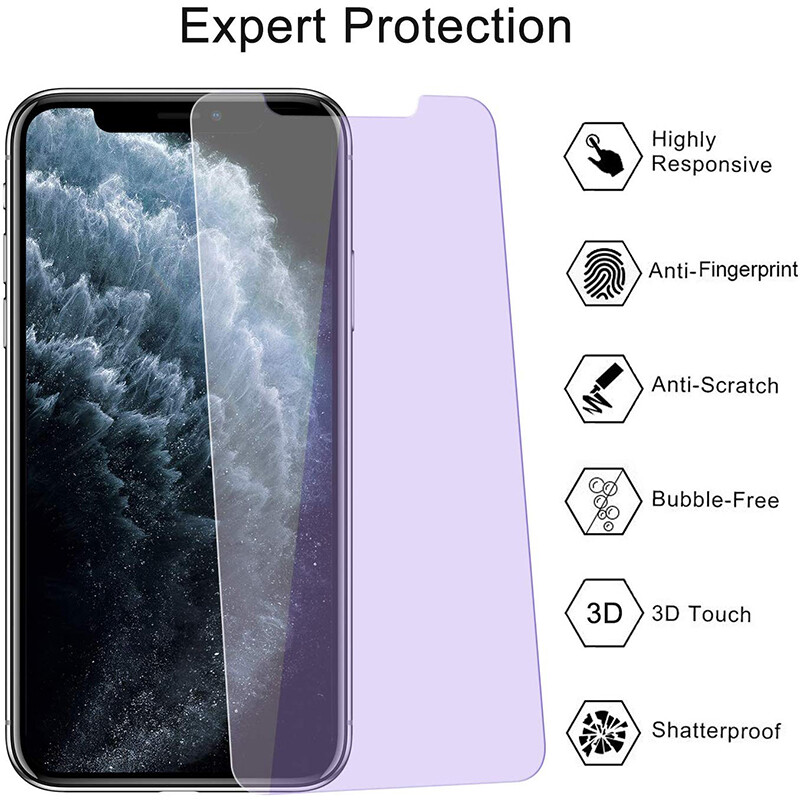 Nuglas Anti-Blue UV Tempered Glass Screen Protector For IPhone 11 Pro/X/Xs