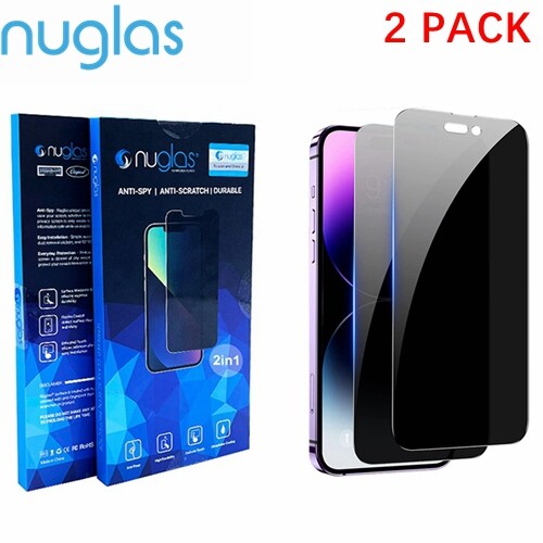 2x Nuglas 2.5D Privacy Anti-Spy Glass Screen Protector For iPhone 14 Pro Max