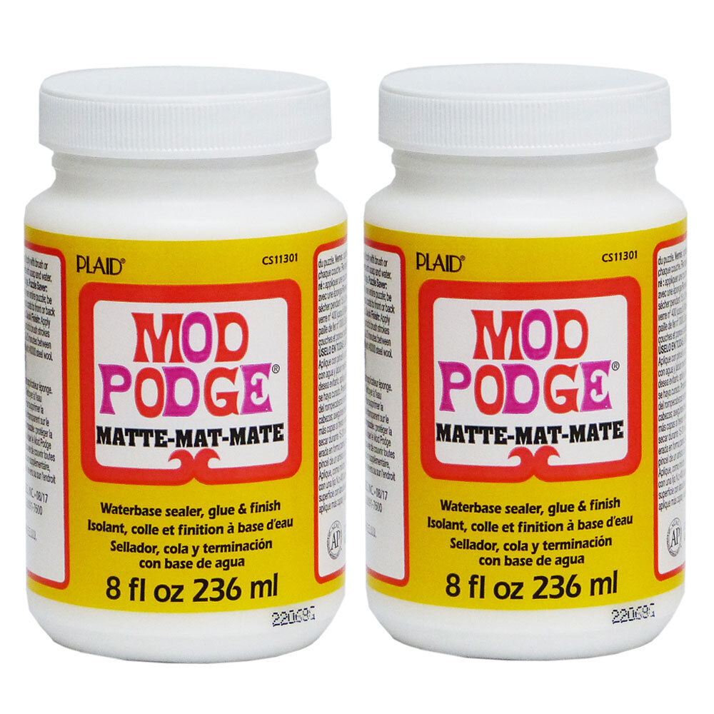 2x PLAID Mod Podge 236ml Matte Glue/Sealer/Finish Craft Top Coat