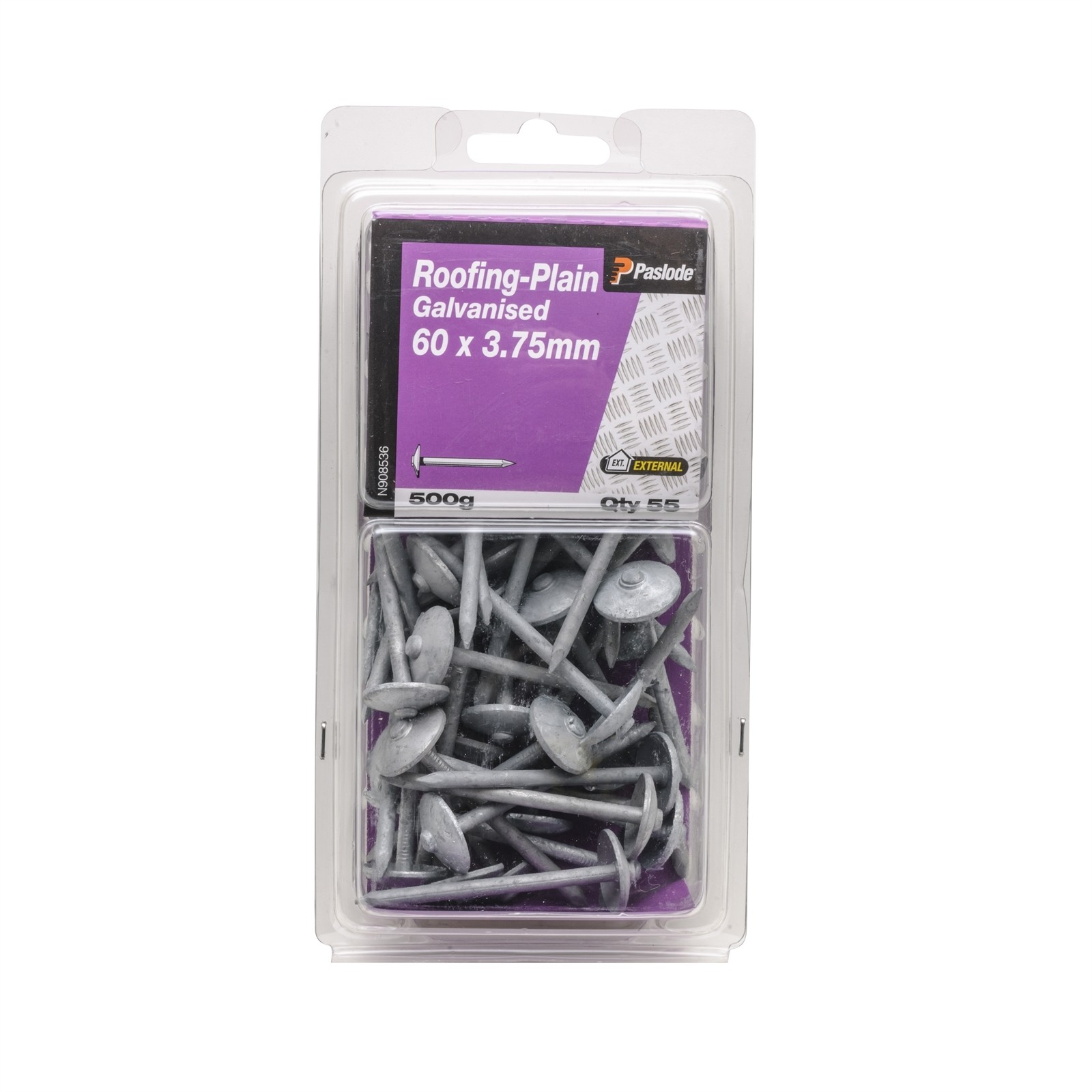 Paslode 60 x 3.75mm 500g Galvanised Plain Roofing Nail - 55 pieces